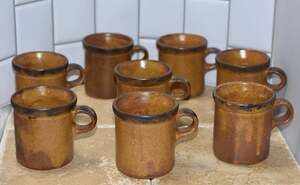 McCoy Canyon Mesa #1412 Brown Stoneware 8pc MCM Coffee Mugs